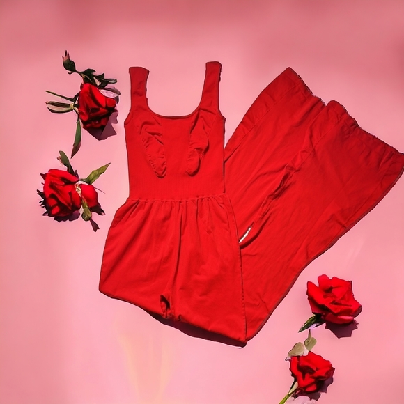 NWOT M/L FP Movement Good Karma Flared Red Onesie - Picture 4 of 9